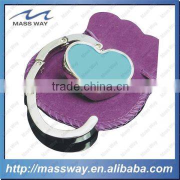 fashion custom shopping table foldable metal heart purse bag holder