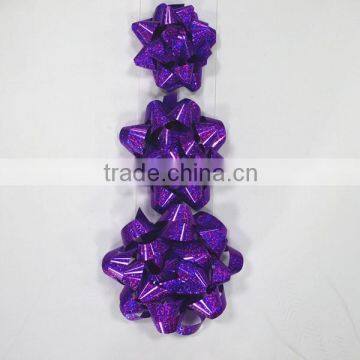 Purple Holographic Decorative PP Ribbon Bow