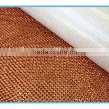 Hot sell crystal stone on the aluminum mesh, crystal metal rhinestone mesh