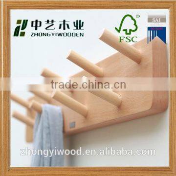 trade assurance China manufacture FSC woodeen cute clothes hook towel hanger peg