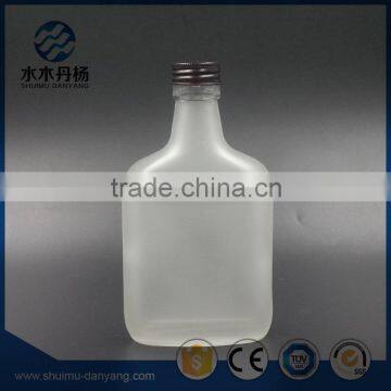 200ml frosted flat glass drinking bottle wine bottle