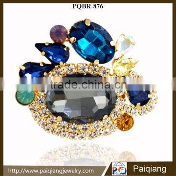 Newest design fashionable elegant high quality big diamond brooch