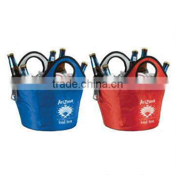 Promotional Portable Cooler Bucket / Beverage Carrier - 8 Can