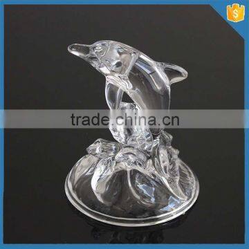 Home decoration clear dolphin glass