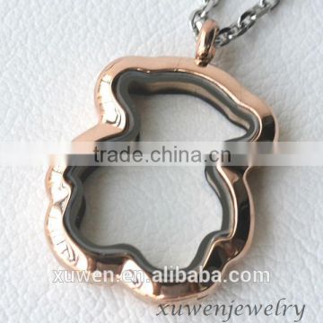 polish finish stainless steel fancy glass locket pendants