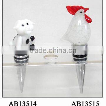 cute glass animal bottle stopper