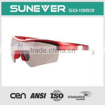 nice temple design for sport sunglasses with half frame for cycling