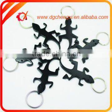 Aluminum Black Gecko Shaped Bottle Opener Keychain photo-3