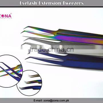 Japanese Stainless Steel 45 Degree Volume Lash Tweezers , Volume Lash Tweezers Under Customer's Private Logo, Tweezers From ZONA