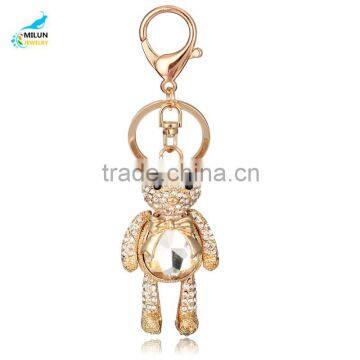 Custom Made Alloy Opal Crystal Doll Bears Keychain photo-5