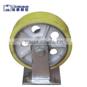 fixed pu iron core caster without brake with high quality and good price