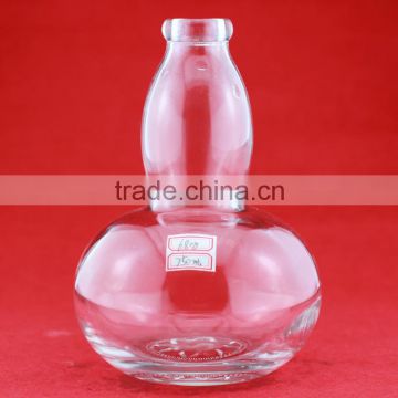 Wholesale calabash shape wine bottles square clear bottles 700ml fancy brandy bottles