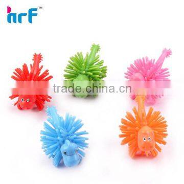 Small 3d cute dinosaur ped bouncy ball key charms for kids