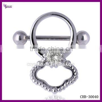 16g Surgical Steel Diamond Nipple Piercings