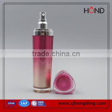 Wholesale Double Color Gradient Color Brand Name Face Cream Wholesale Triangle Make up Bottle/flat Plastic Bottle