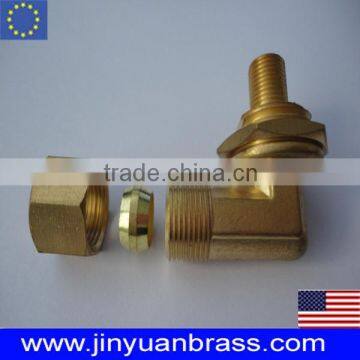 Brass compression elbow fitting