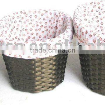 Oval PP Rattan Woven Storage Basket Set of Three