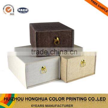 Multi-functional Drawer Box Cardboard Foldable Drawer Storage Box Metal Ring Puller Design