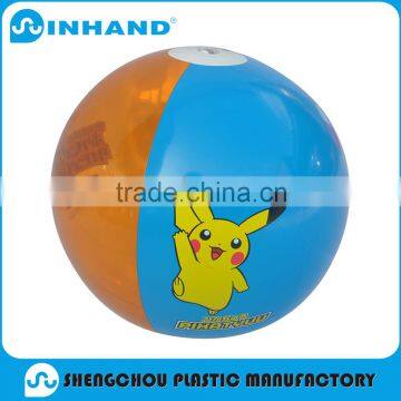 factory sale eco friendly durable cartoon blue pvc inflatable glow beach ball, water ball. bouncer ball