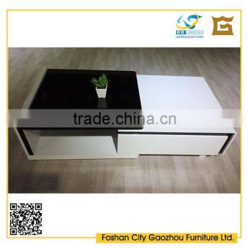 2016 new model high gloss extendable wooden coffee table for living room furniture