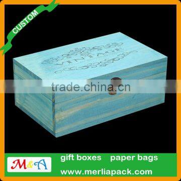 DIY Crafts Wood Chest Box Hinged Metal Clasp Rectangle Memorable Box