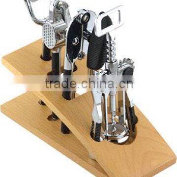 4Pieces wine opener accessories of kitchen tools with metal and plastic material