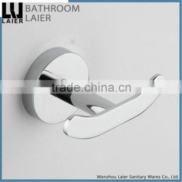 new modern Euro round design zinc alloy chrome bathroom accessory set double robe hook