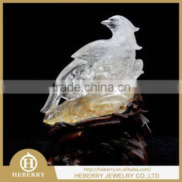 high quality clear quartz crystal bird sculpture good for home decoration or collection fengshui products