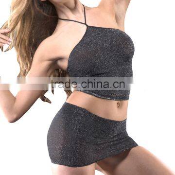 Taiwan Manufacturer Hot 2PC Set Halter Neck Party Dress