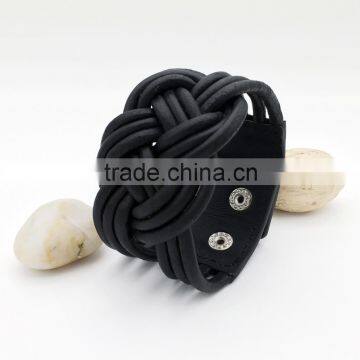 Hot selling the sailor woven knot shape leather bracelets in Europe