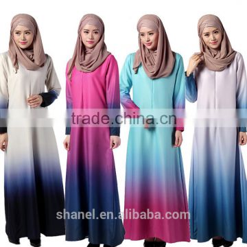 latest design muslim abaya dress baju kurung women rainbow long dress