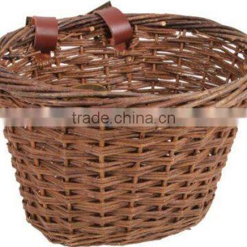 Willow Hot sale custom bike baskets,custom size wicker basket,black wicker baskets