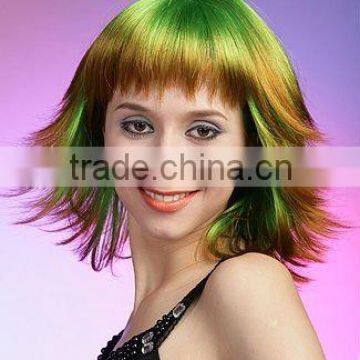 Fashion Green Color Hair Wigs, St Patrick's Day Hair Wigs. Costume Hair Wigs photo-2
