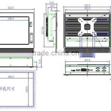 12.1'' WIN7/8 Fanless Touch Screen Industrial PC / Industrial Panel PC photo-6