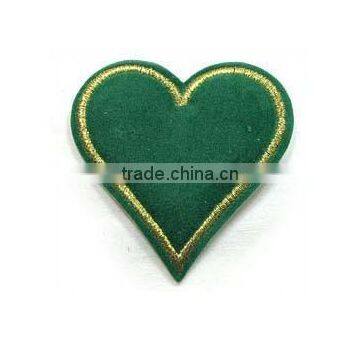 custom heart shape embroidery applique patches for garment