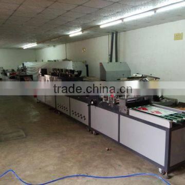 roll material Automatic Flatbed Screen Priting Machine+UV dryer/IR tunnel+ lamination+cutting