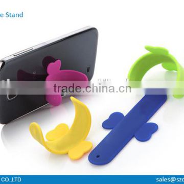 Promotional silicone phone stand/silicone slap mobile stand/silicone band stand