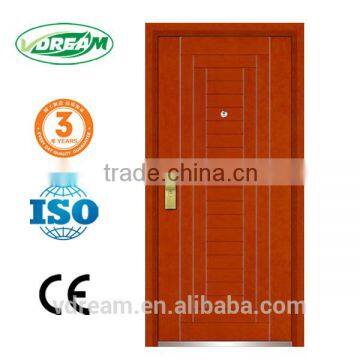 double leaf steel wooden entry door