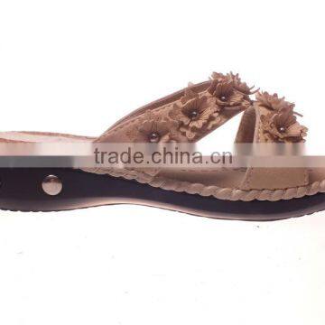 Ladies Flat Slipper Soft Sole Flowers and Rivets Decoration Slipper