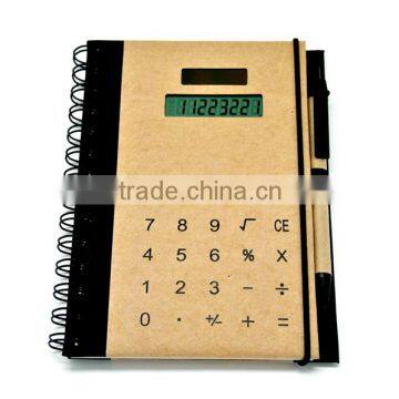 ECO notebook with pen and calculator ,eco Notebook Calculator with Pen