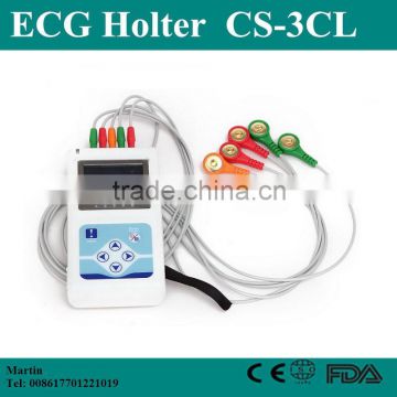 2016 Hospital Clinic 24 Hours CS-3CL Cardiac Heart Monitor 3/12 Channel ECG Holter Monitor with Free Software-Shelly