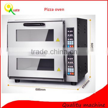 High efficency multifunctional 2 Deck 4 Trays stone pizza oven price