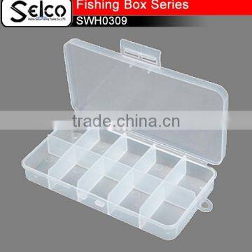 SWH0309B Transparent Colorful Double open plastic fishing accessory LURE box