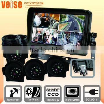 7 inch LCD monitor quad camera system for school bus