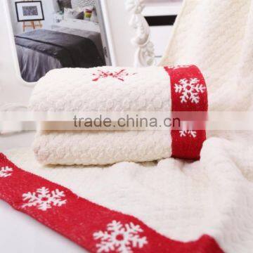 Cotton Embroidery Snowflake Bath Towel Set photo-2