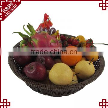 S&D supermarket vegetable rack plastic rattan fruit and vegetable basket