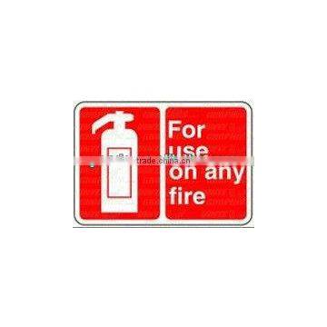 Extinguisher for use on any fire Safety Sticker