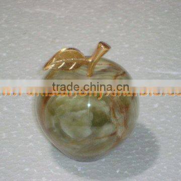 Most Amazing WHOLESALE 2017 NATURAL STONE ONYX APPLE WITH BRASS LEAF HANDICRAFTS photo-5