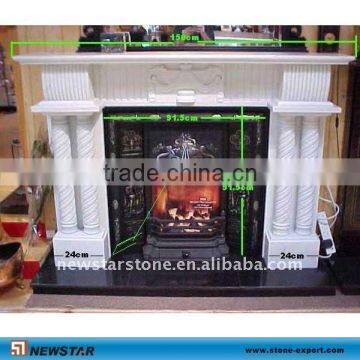 white marble fireplace mental