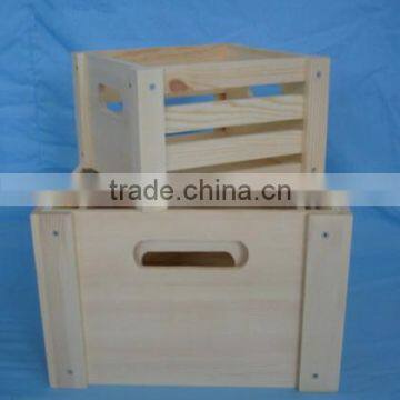 cheap unfinished custom pine wood crate for fruit wholesale